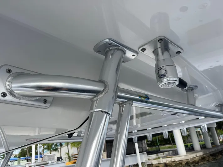 Last Resort Yacht Photos Pics 2013 Bahama Open Fisherman boat with stainless steel fittings and support structures.