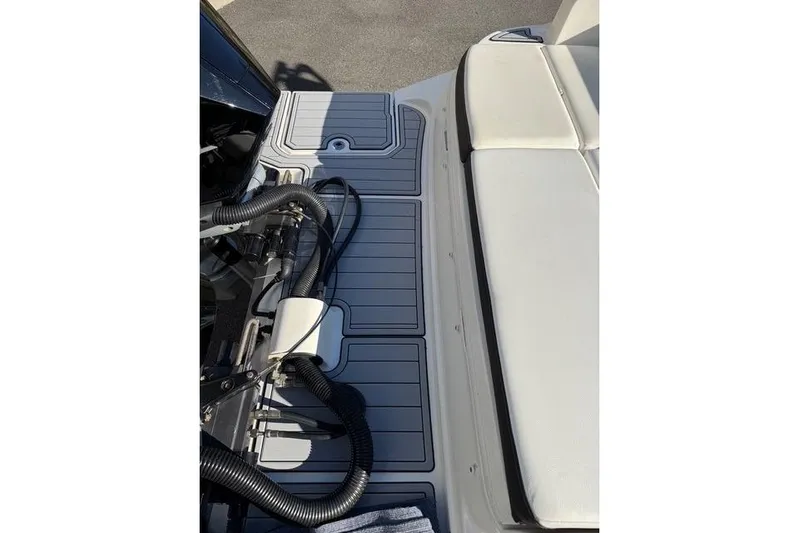  Yacht Photos Pics 2019 Sea Ray SDX 290 Outboard boat deck with seating and engine components.