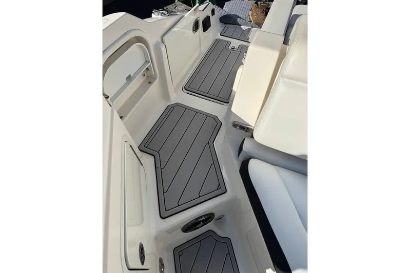  Yacht Photos Pics 2019 Sea Ray SDX 290 Outboard interior with sleek seating and non-slip flooring.