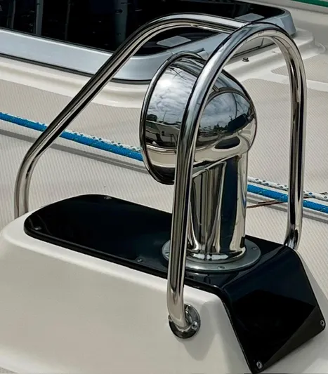  Yacht Photos Pics Stainless steel fitting on 1999 Island Packet 380 sailboat deck.