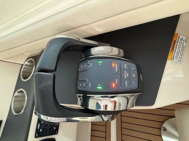  Yacht Photos Pics Control console of a 2017 Boston Whaler 320 Vantage boat.