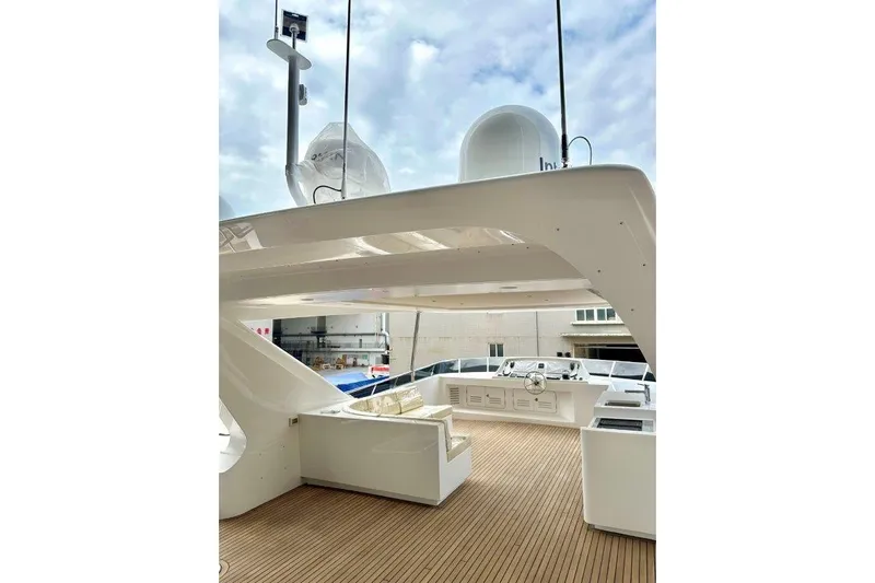 Yacht Photos Pics Luxurious Lanzarote 7702 yacht deck, 2025 model, featuring sleek design and modern amenities.