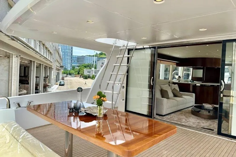  Yacht Photos Pics Luxury yacht Lanzarote 7702, 2025 model, featuring elegant interior and exterior design.