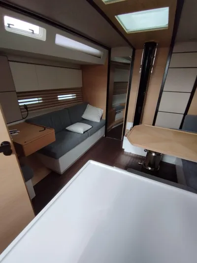 Loic Yacht Photos Pics Luxurious interior of 2023 Italia Yachts Italia 14.98, featuring modern seating and elegant design.