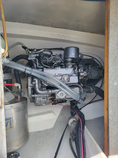 Double Trouble Yacht Photos Pics Engine compartment of a 2015 Fountaine Pajot Lipari 41 catamaran.