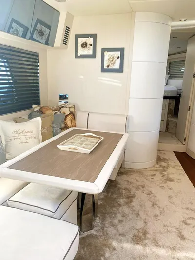  Yacht Photos Pics Luxurious interior of 2008 Absolute 56 yacht with elegant dining area and decor.