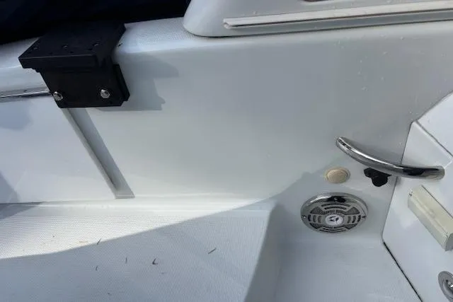  Yacht Photos Pics 2009 Formula 350 Sun Sport boat interior detail with speaker and handle.