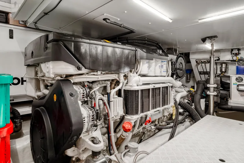  Yacht Photos Pics Engine room of 2024 Sanlorenzo SX76 yacht, showcasing advanced machinery and equipment.