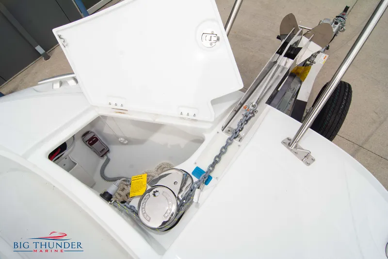  Yacht Photos Pics 2024 Jeanneau Leader 9.0 WA anchor compartment with chain and winch.