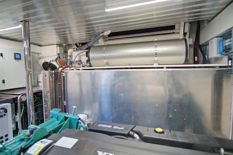 My Way Yacht Photos Pics Engine room of 2023 Astondoa AS5 yacht, showcasing modern equipment and machinery.