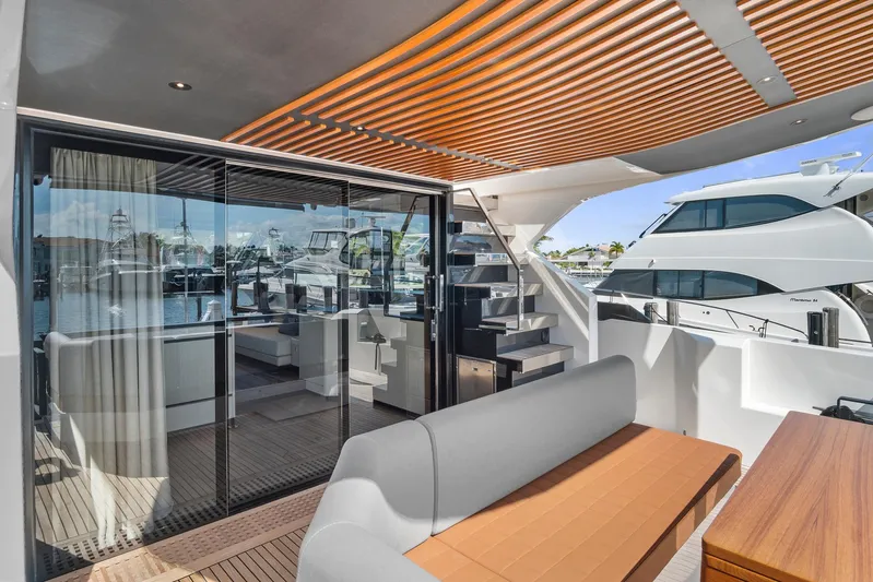My Way Yacht Photos Pics Luxurious 2023 Astondoa AS5 yacht interior with modern design and spacious seating area.