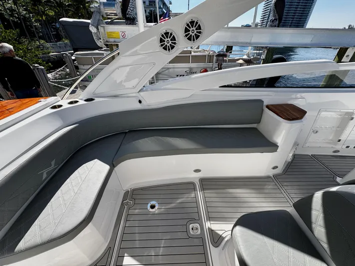  Yacht Photos Pics 2024 NX Boats 280 Xtreme interior with sleek seating and modern design.