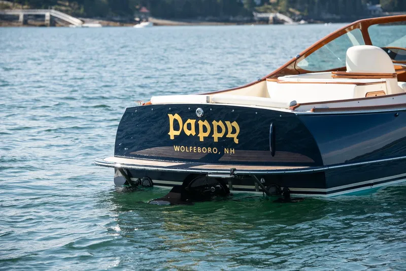 Pappy Yacht Photos Pics 2004 Hinckley Talaria 29 Runabout named "Pappy" on water, Wolfeboro, NH.