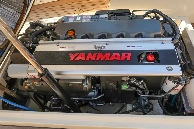 Pappy Yacht Photos Pics Engine compartment of a 2004 Hinckley Talaria 29 Runabout with Yanmar engine.