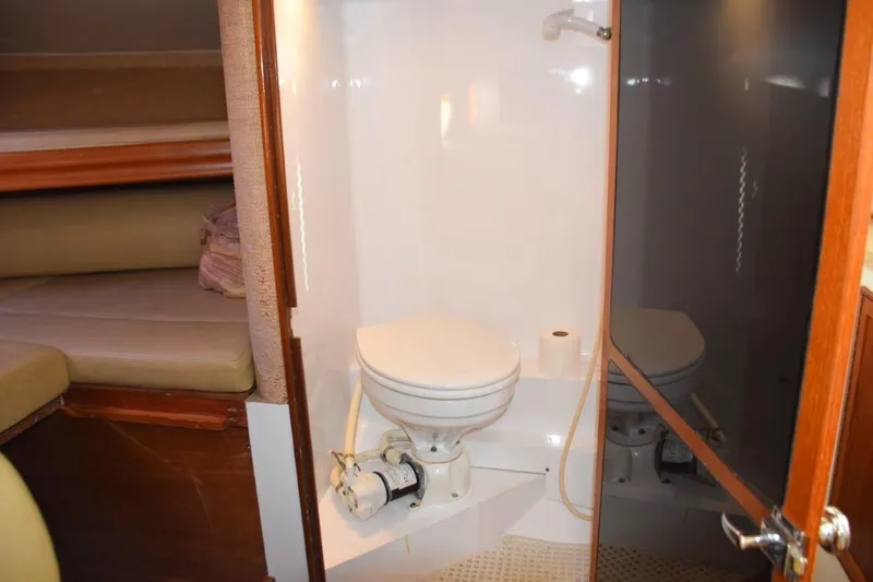 Osprey Yacht Photos Pics Electric head with shower wand and floor drain