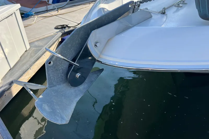 Get Nuts Yacht Photos Pics Anchor on a 2000 Sea Ray 400 Sedan Bridge yacht at dockside.