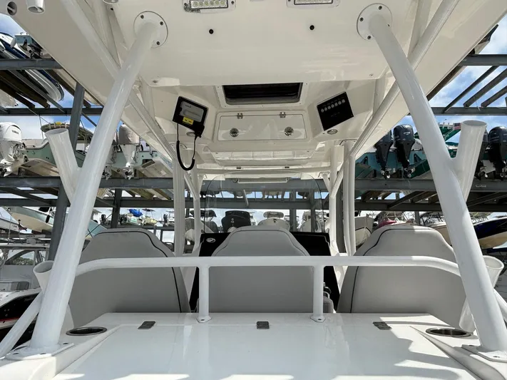328 Sea Fox Commander Yacht Photos Pics 2020 Sea Fox Commander 328 boat interior with seating and overhead console.