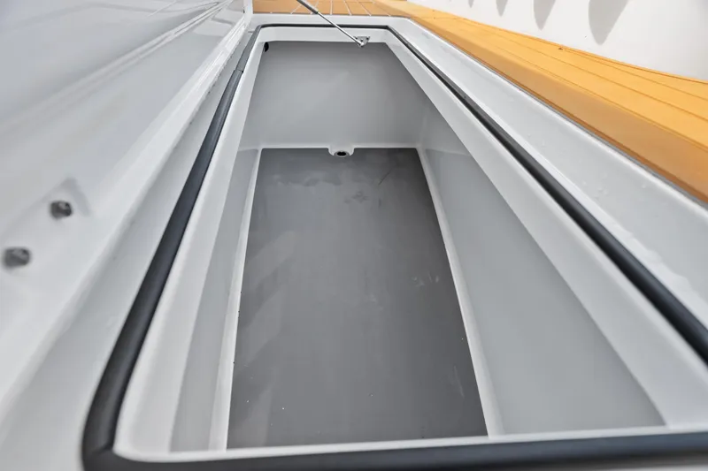  Yacht Photos Pics Spacious storage compartment in 2025 Freeman LR boat, featuring sleek design and durable materials.