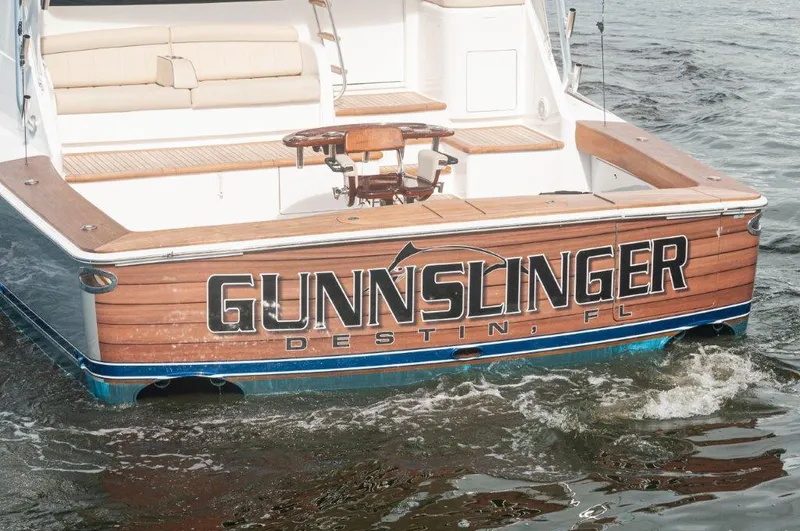 Gunnslinger Yacht Photos Pics 2020 Viking 72 Convertible- GUNNSLINGER-Transom