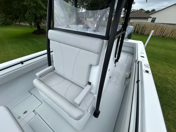  Yacht Photos Pics 2024 Contender 28 Tournament boat interior with sleek seating and modern design.