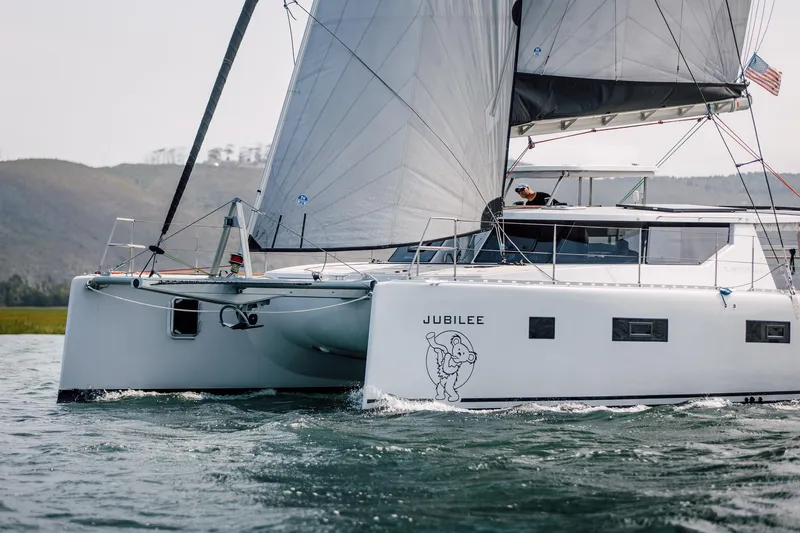 Vision 444 Yacht Photos Pics Sailing catamaran Vision 444, 2026 model, named Jubilee, cruising on open water.