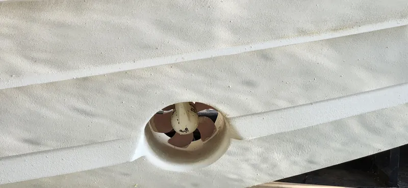  Yacht Photos Pics 2007 Cobalt 343 boat hull with visible propeller detail.