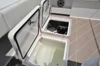  Yacht Photos Pics Open storage compartments on 2020 Invincible 37' Catamaran deck.