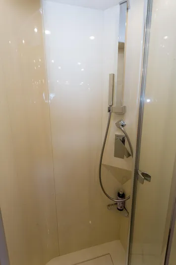  Yacht Photos Pics Luxurious shower in 2008 Maiora 20S yacht, featuring sleek design and modern fixtures.