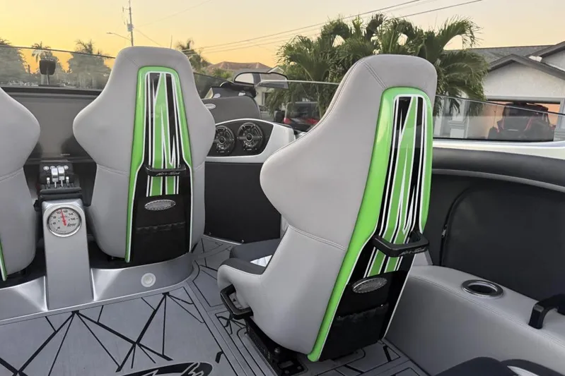  Yacht Photos Pics 2026 Nor-Tech 4000 Roadster interior with stylish seats and modern dashboard design.