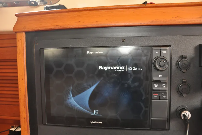 Resolute Yacht Photos Pics Raymarine eS Series display on 2002 Island Packet 420 yacht dashboard.