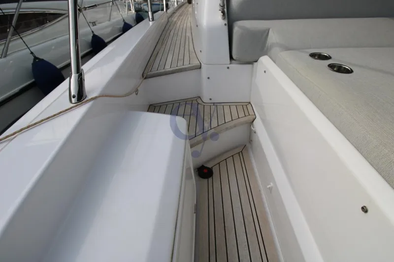  Yacht Photos Pics 2022 Azimut Atlantis 51 yacht deck with sleek seating and modern design.
