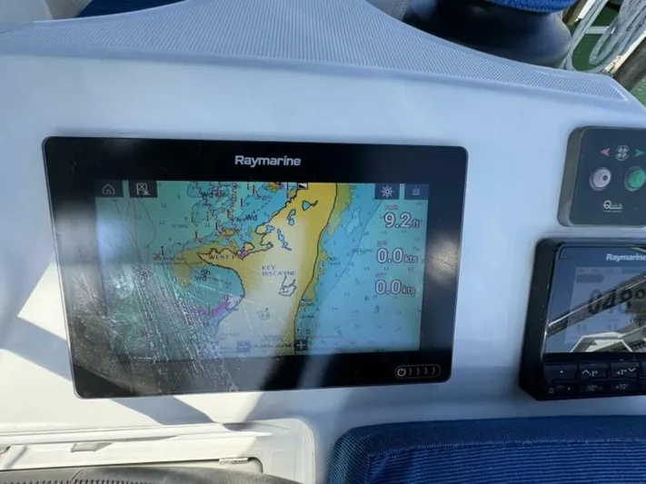 Levity Yacht Photos Pics Raymarine navigation display on 2019 Jeanneau Sun Odyssey 479 sailboat.