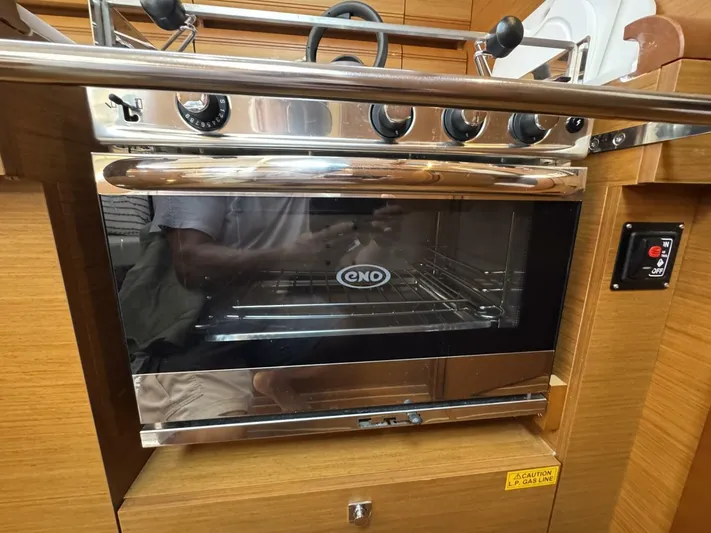 Levity Yacht Photos Pics Stainless steel oven in 2019 Jeanneau Sun Odyssey 479 yacht kitchen.