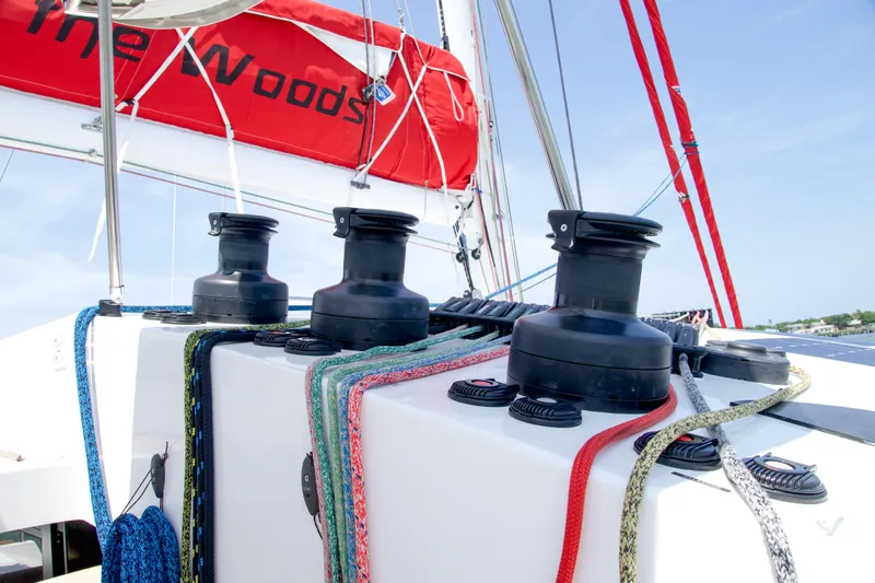 Out Of The Woods Yacht Photos Pics NEEL 51 sailboat winches and ropes, 2022 model.