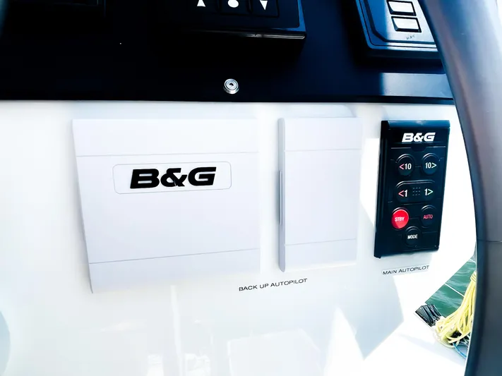 Out Of The Woods Yacht Photos Pics B&G autopilot controls on NEEL 51, 2022 model.