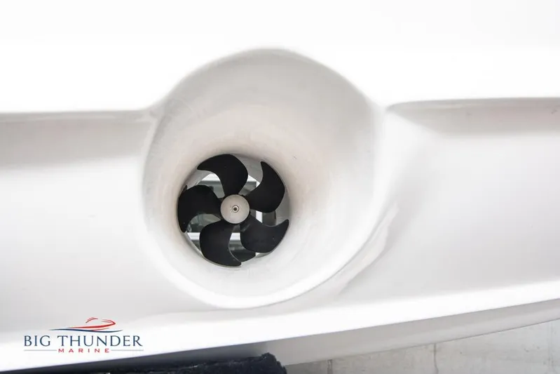  Yacht Photos Pics 2022 Fountain 38 SC boat thruster detail, showcasing propeller design.