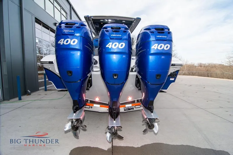  Yacht Photos Pics 2022 Fountain 38 SC boat with triple 400 Verado engines at Big Thunder Marine.
