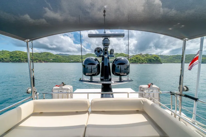 Carpe Diem Yacht Photos Pics Luxurious 2017 Azimut 77S yacht deck with scenic ocean view.