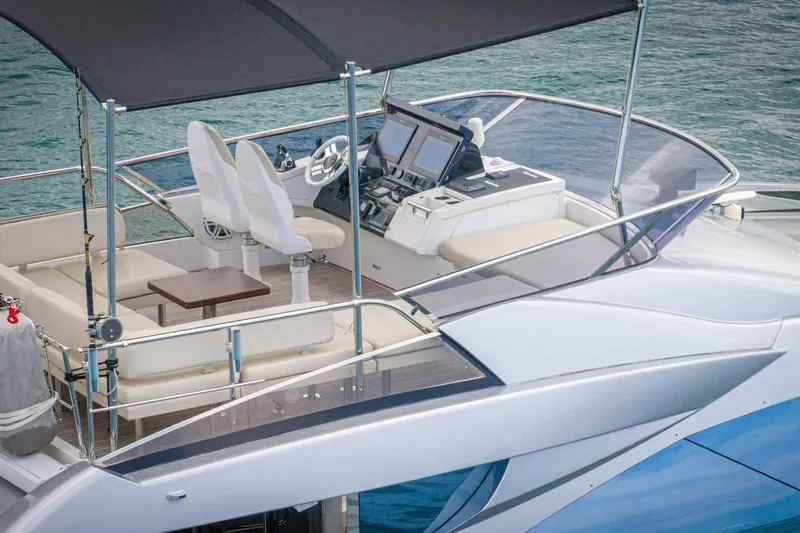 Carpe Diem Yacht Photos Pics Luxurious 2017 Azimut 77S yacht with sleek design and modern helm station.