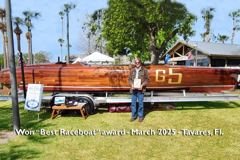  Yacht Photos Pics Custom 2024 Treworgy Replica of 30’ Baby Bootlegger, awarded "Best Raceboat" in Tavares, Florida.