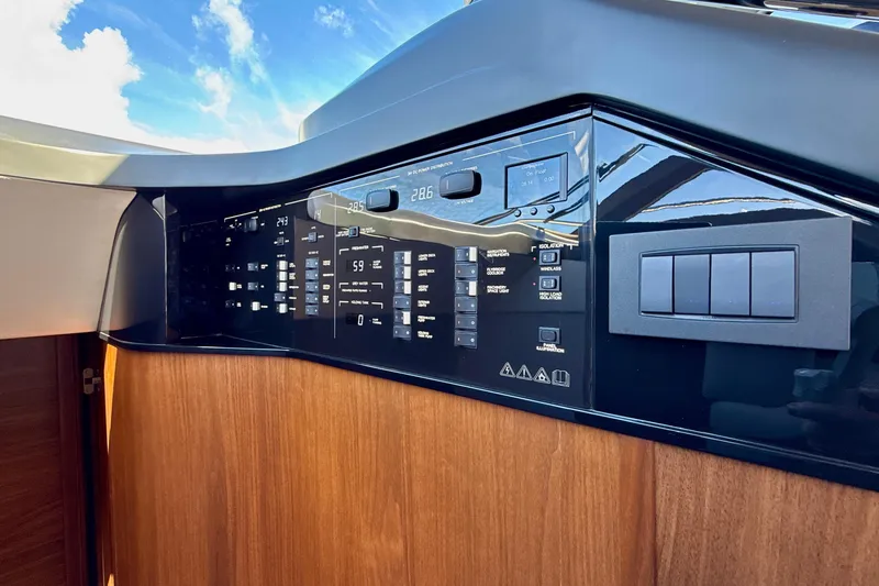  Yacht Photos Pics Control panel of 2026 Princess F50 yacht, featuring sleek design and advanced technology.