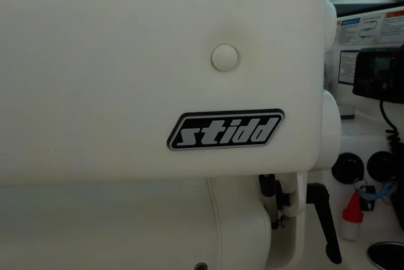 "lady Di" Yacht Photos Pics Stidd seat on 2009 Tiara Yachts 3900 Open, featuring control panel and equipment.