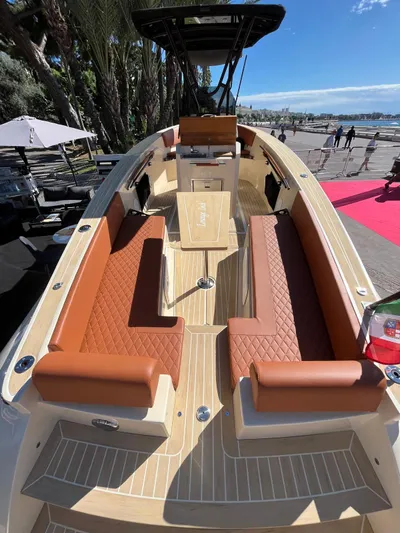  Yacht Photos Pics 2025 Lilybaeum Levanzo 25 Lounge Deck boat with luxurious seating and modern design.