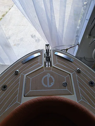  Yacht Photos Pics 2025 Lilybaeum Levanzo 25 Lounge Deck, elegant wood finish, modern design.