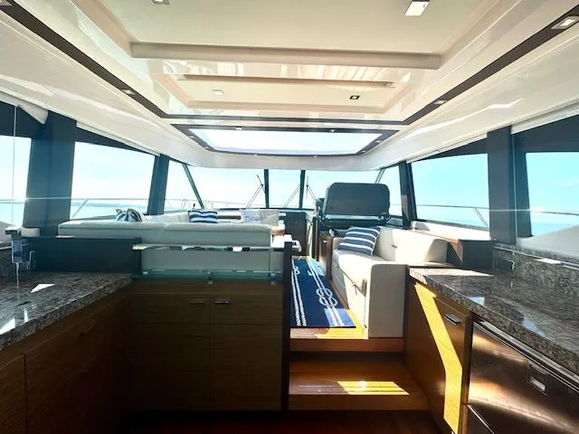 Sneezy Yacht Photos Pics Interior Looking Forward w/ Sun Roof Open