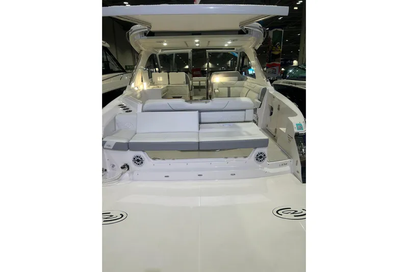 Yacht Photos Pics 2025 Regal LS36 luxury boat interior with spacious seating and modern design.