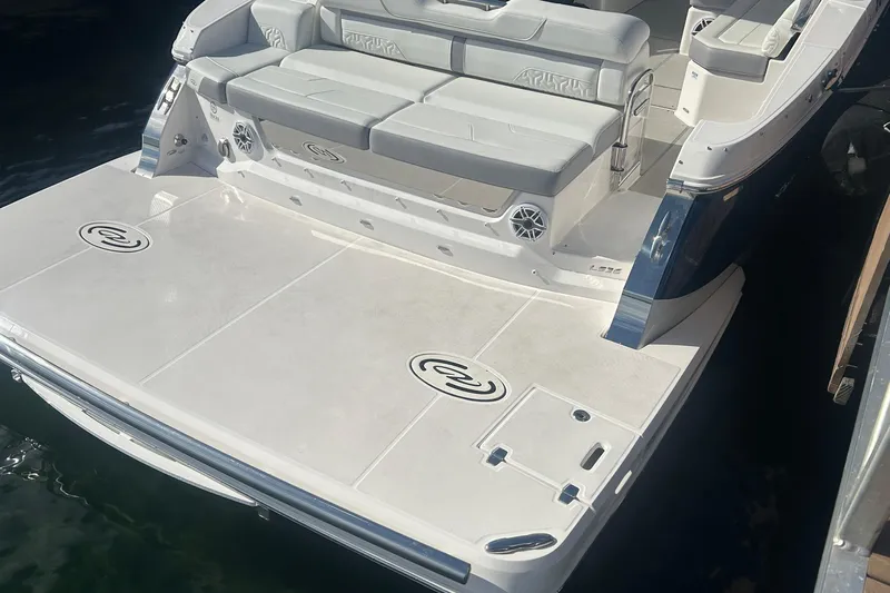  Yacht Photos Pics 2025 Regal LS36 boat with spacious rear deck and comfortable seating.