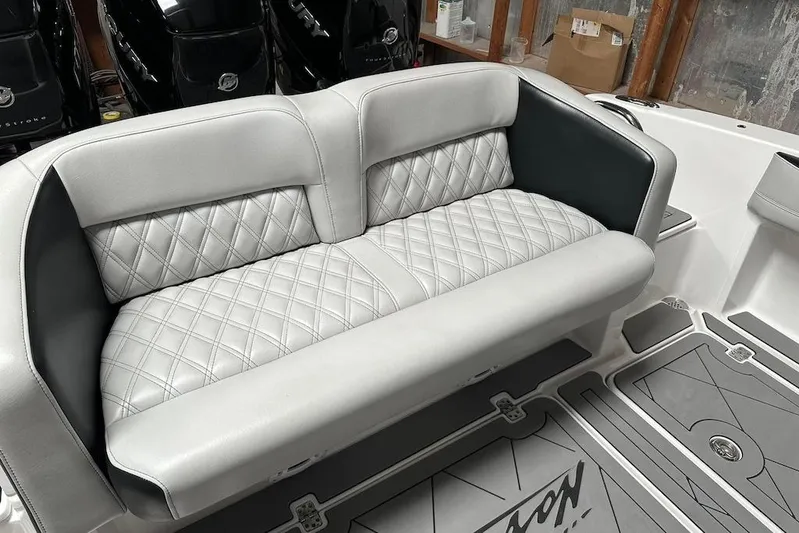  Yacht Photos Pics 2017 Nor-Tech 340 Sport Center Console with diamond-stitched seating and Mercury engines.