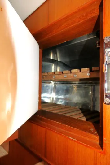 Peregrine Yacht Photos Pics Wooden interior detail of 2002 Tayana 460 Vancouver Pilothouse yacht.