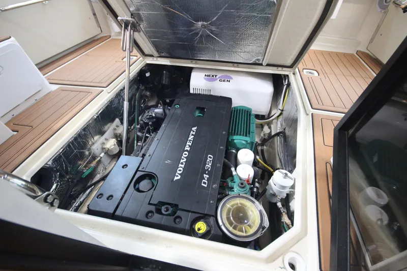 Patrick Mcginty Yacht Photos Pics 2022 Ranger Tugs R-29 Sedan engine compartment with Volvo Penta D4-320 engine.
